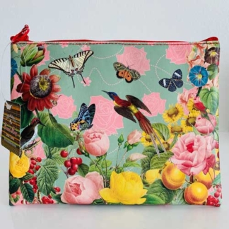 Coelacanth Cotton Canvas Travel Bag Bird and Butterfly