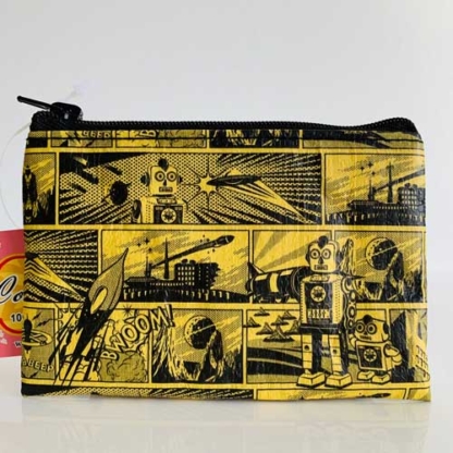 Coelacanth Recyclable Coin Purse Retro Comic Yellow