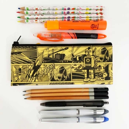 Coelacanth Recyclable Pencil Bag Retro Comic Shown In Scale
