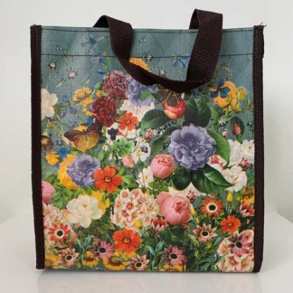 Coelacanth Recyclable Small Tote Lunch Bag Flower Garden