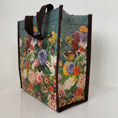 Coelacanth Recyclable Small Tote Lunch Bag Flower Garden Sideview