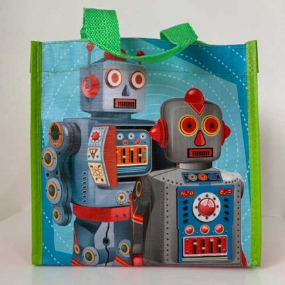 Coelacanth Recyclable Small Tote Lunch Bag Robot Team