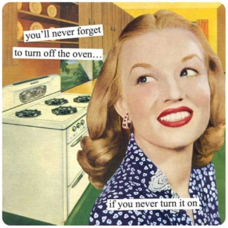 Anne Taintor Magnet You'll Never Forget To Turn Off The Oven...If You Never Turn It On