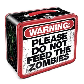 Aquarius Tin Lunch Box Warning Please Do Not Feed The Zombies