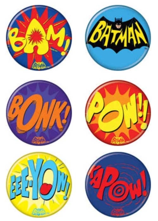 Ata-Boy Buttons Small 1.25" Pinback Set of 6 Batman Classic TV Show