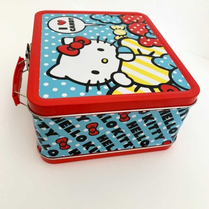 Loungefly Collectible Metal Lunch Box Hello Kitty I Love Candy left side - Happy Clam Gifts