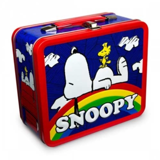Loungefly Collectible Metal Lunch Box Snoopy And Woodstock Rainbow