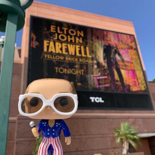 Elton John Red, White & Blue Funko Pop at Farewell Concert, Honda Center, Anaheim, September 10, 2019