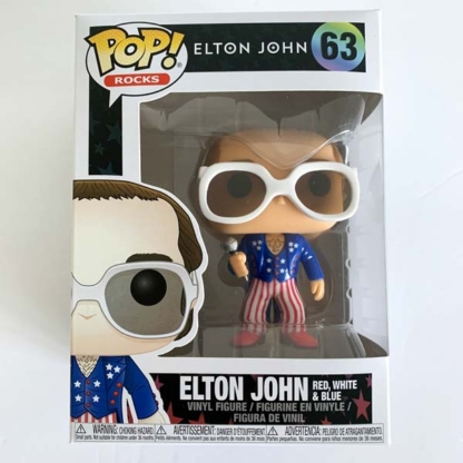 Elton John Red White & Blue Funko Pop front - Happy Clam Gifts