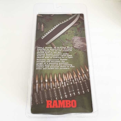 NECA Rambo First Blood John J. Rambo Survival Version back- Happy Clam Gifts
