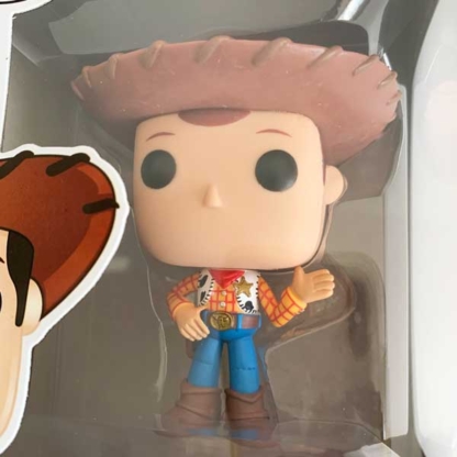 Woody Toy Story Funko Pop closeup - Happy Clam Gifts