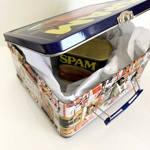 Aquarius Tin Tote Hormel Spam with Actual Spam Inside as a Gag Gift