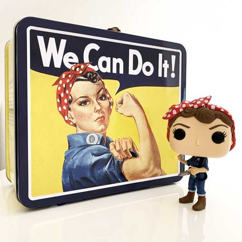 Aquarius Smithsonian National Museum of American History Collectible Lunchbox We Can Do It + 1 Rosie the Riveter Funko Pop Vinyl Figure Posing