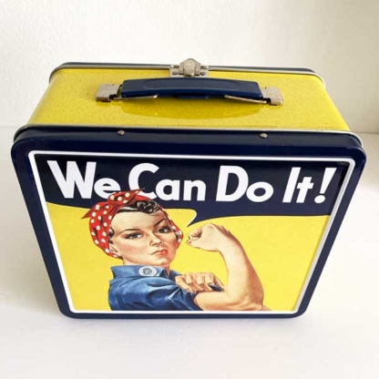 Aquarius Smithsonian Collectible Lunchbox We Can Do It back top - Happy Clam Gifts