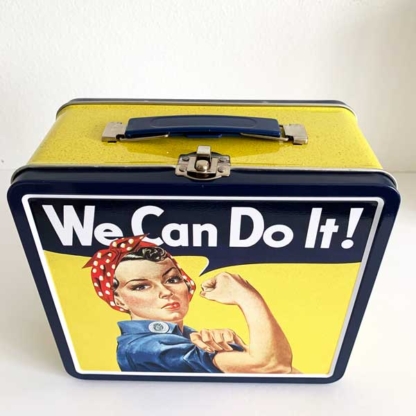 Aquarius Smithsonian Collectible Lunchbox We Can Do It front top - Happy Clam Gifts