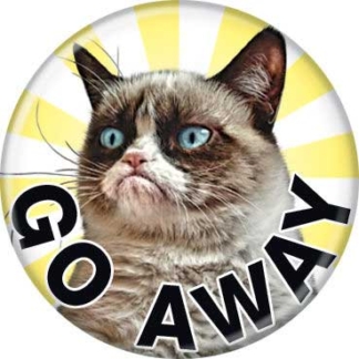 Ata-Boy Button Small 1.25″ Pinback Grumpy Cat Go Away