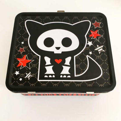 Skelanimals Kit the Cat Loungefly Collectible Metal Lunchbox front - Happy Clam Gifts