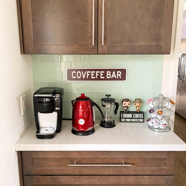 Covfefe Coffee Bar Sign at Happy Clam Gifts