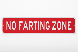 No Farting Zone Aluminum Sign at Happy Clam Gifts