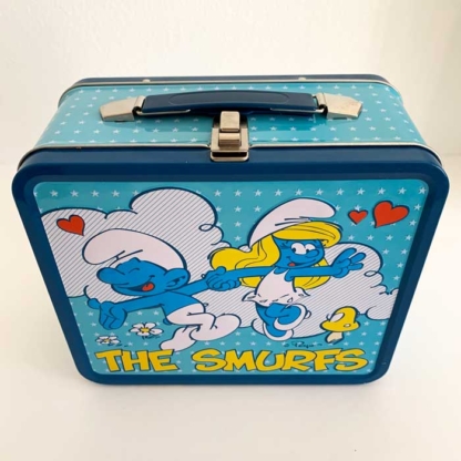 Loungefly Collectible Metal Lunch Box The Smurfs Couple front - Happy Clam Gifts