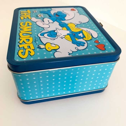 Loungefly Collectible Metal Lunch Box The Smurfs Couple right side - Happy Clam Gifts