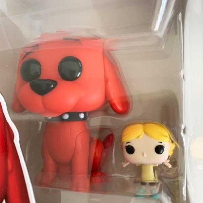 Clifford The Big Red Dog With Emily Elizabeth Funko Pop closeup - Happy Clam Gifts