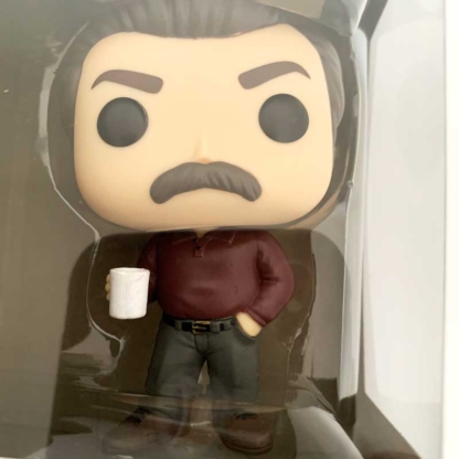 Ron Swanson Parks and Recreation Funko Pop closeup - Happy Clam Gifts