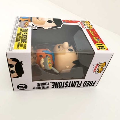 Fred Flintstone With Fruity Pebbles Cereal Funko Pop side - Happy Clam Gifts